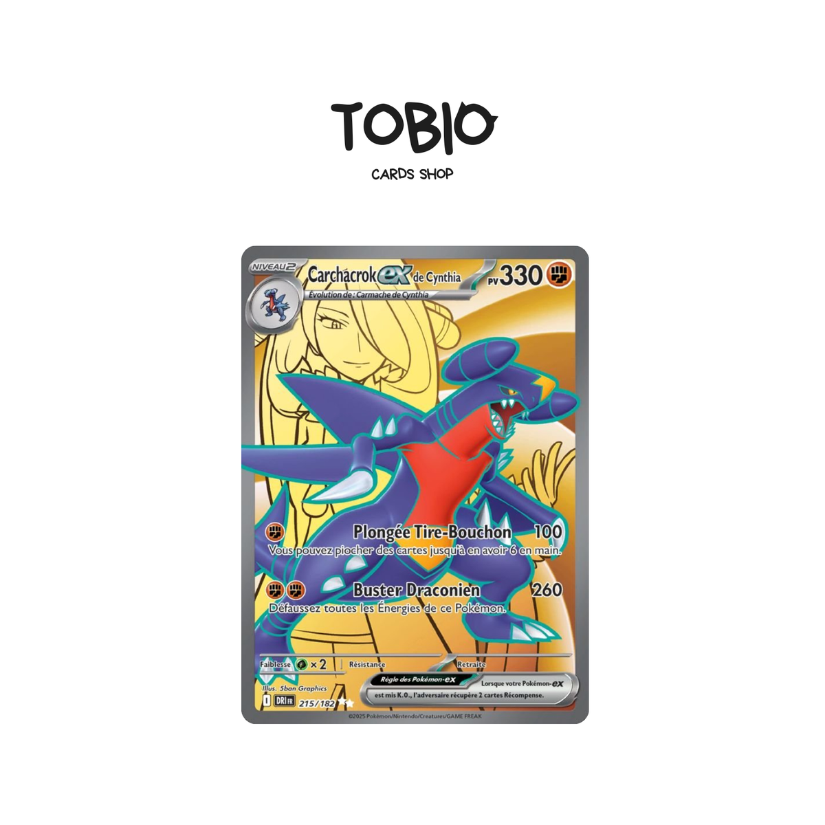 Carte Pokémon Carchacrok ex Full Art en version française