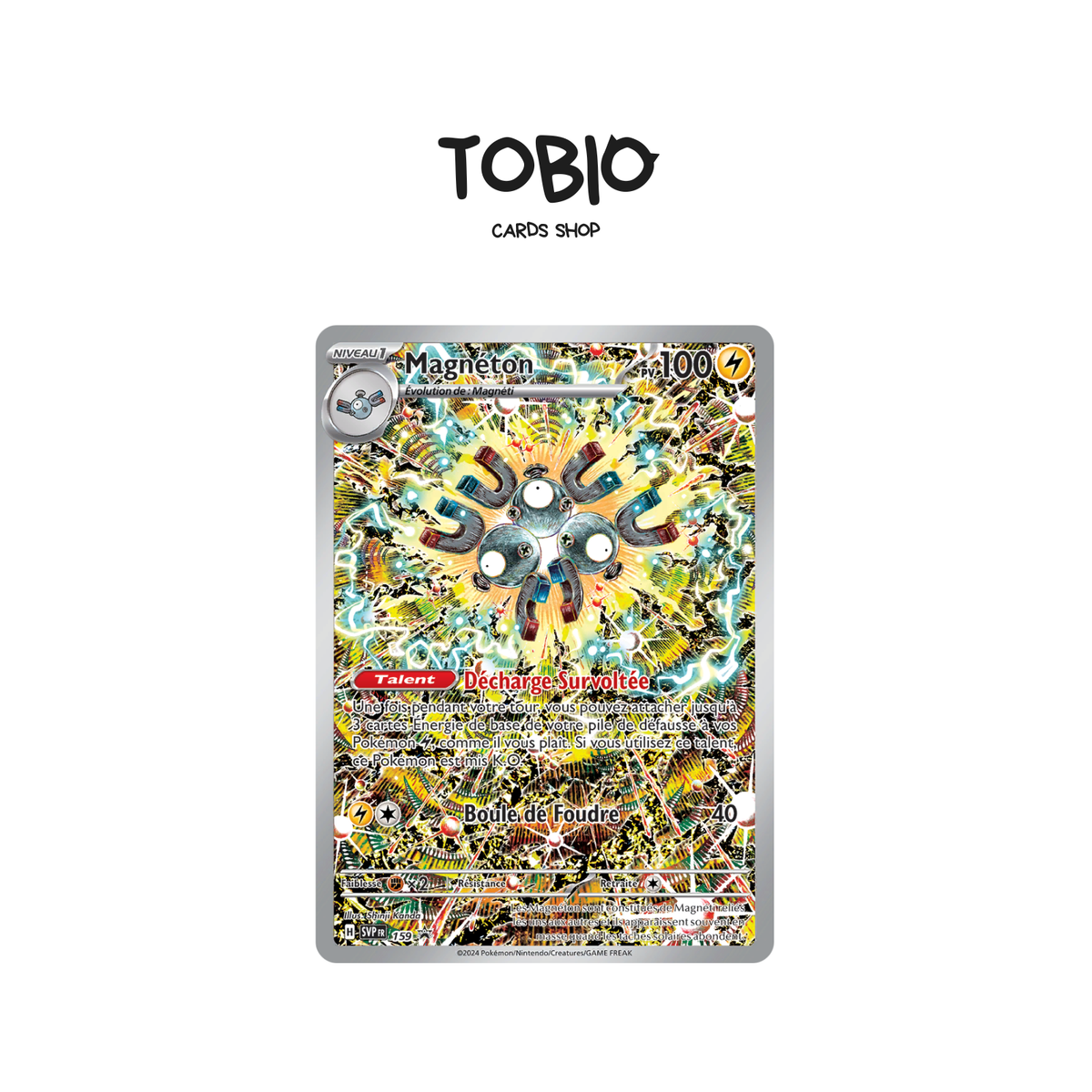 Carte Pokémon Promo Magnéton AR 159 illustration alternative (Shinji Kanda) issue de la série Écarlate et Violet Black Star Promos
