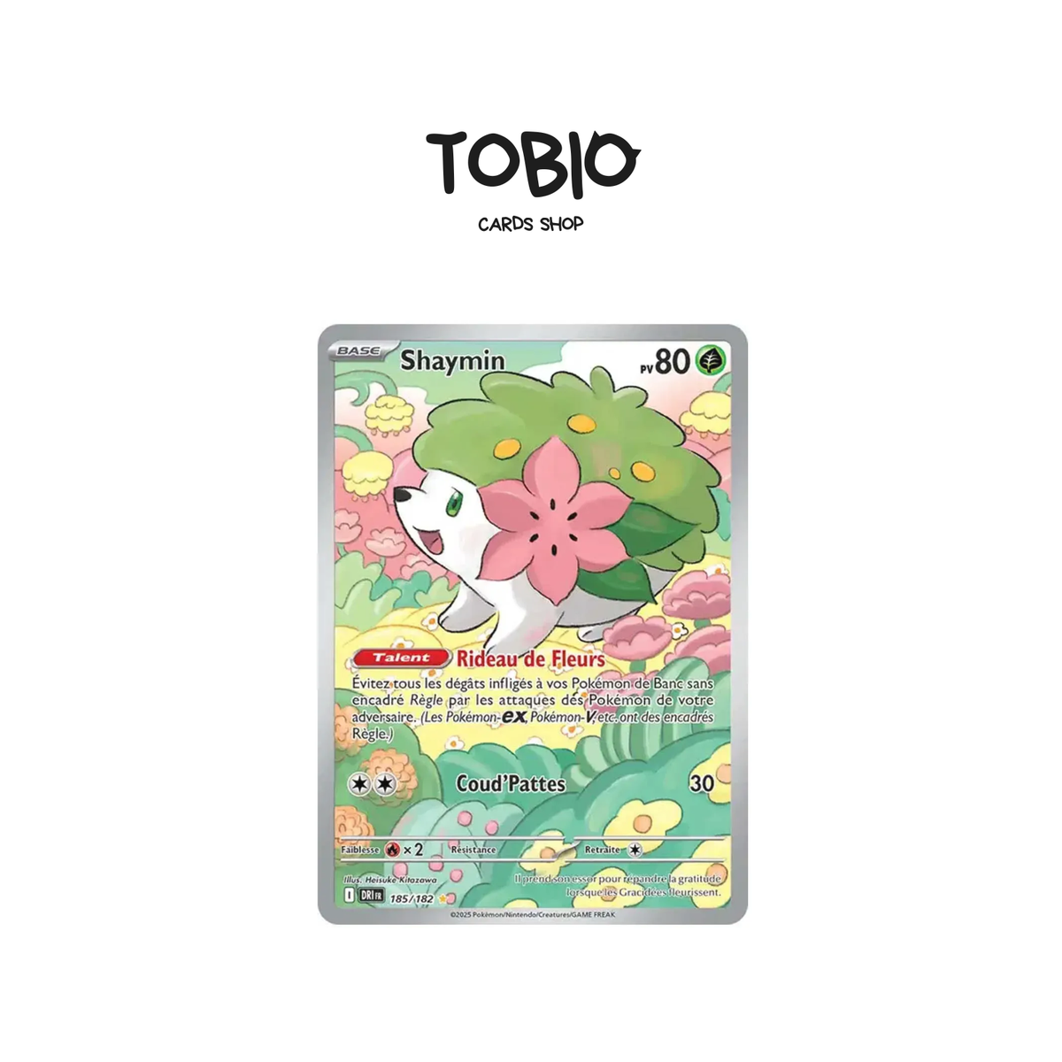 Carte Pokémon Shaymin AR 195/182 illustration alternative issue de l'extension Écarlate et Violet – Rivalités Destinées (EV10)