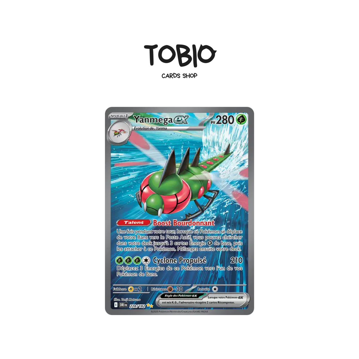 Carte Pokémon Yanmega ex 228/182 alternative (SAR) issue de l'extension Écarlate et Violet – Rivalités Destinées (EV10)