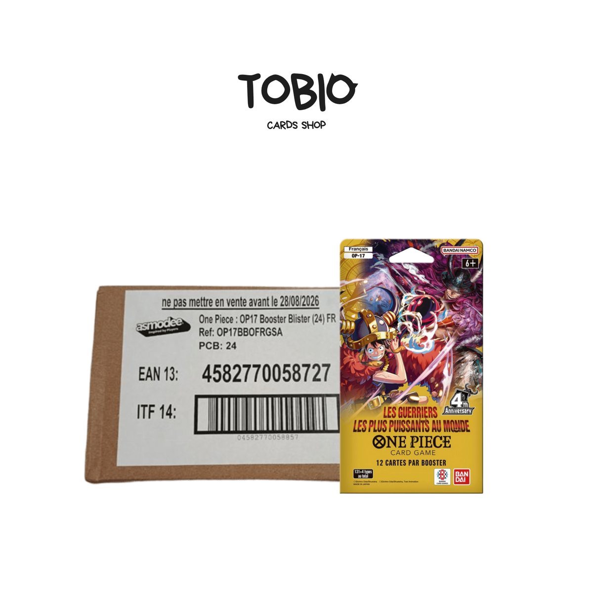 Case scellée de 24 blisters One Piece Card Game Les guerriers les plus puissants OP-17