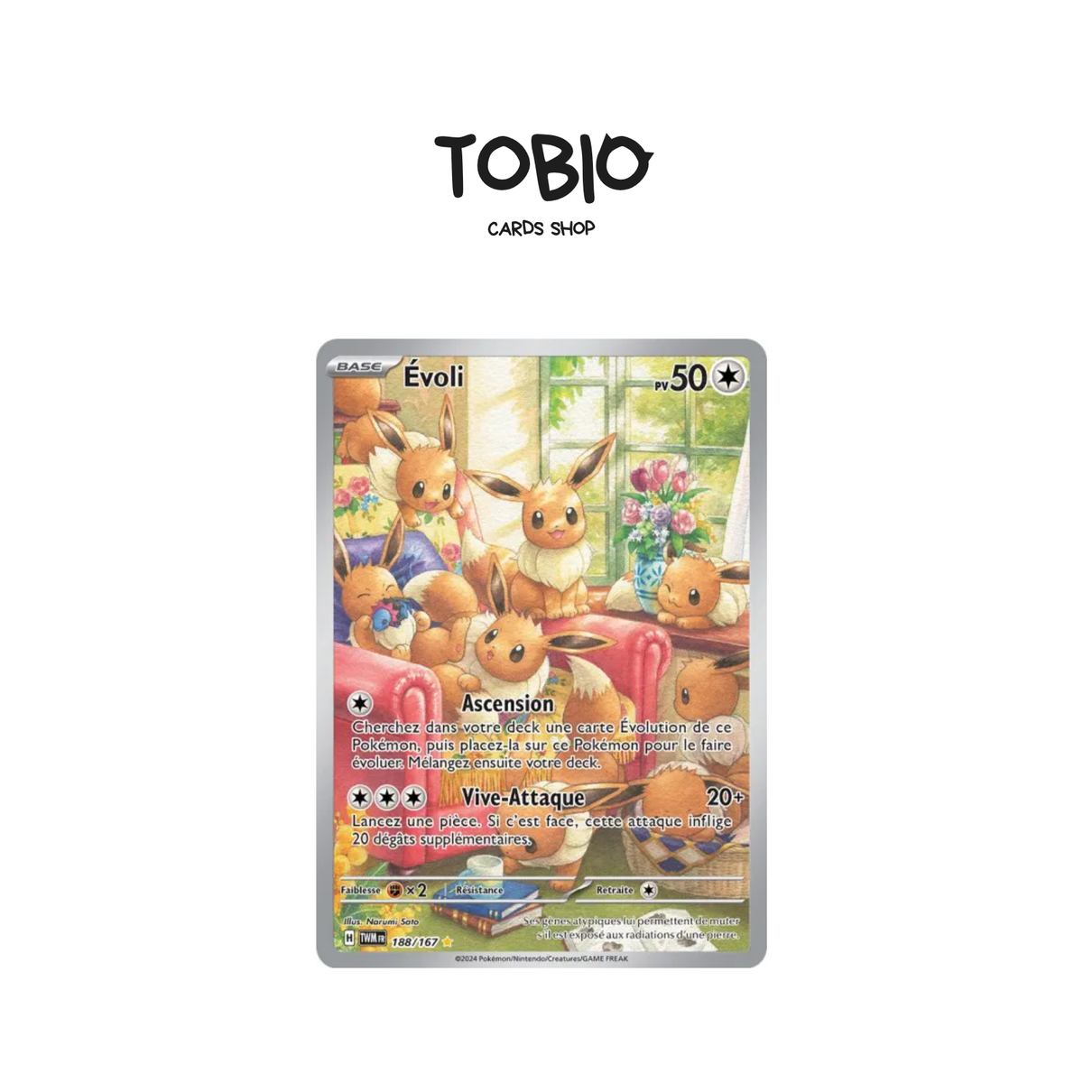 Carte Pokémon Évoli AR 188/167 de l'extension Mascarade Crépusculaire