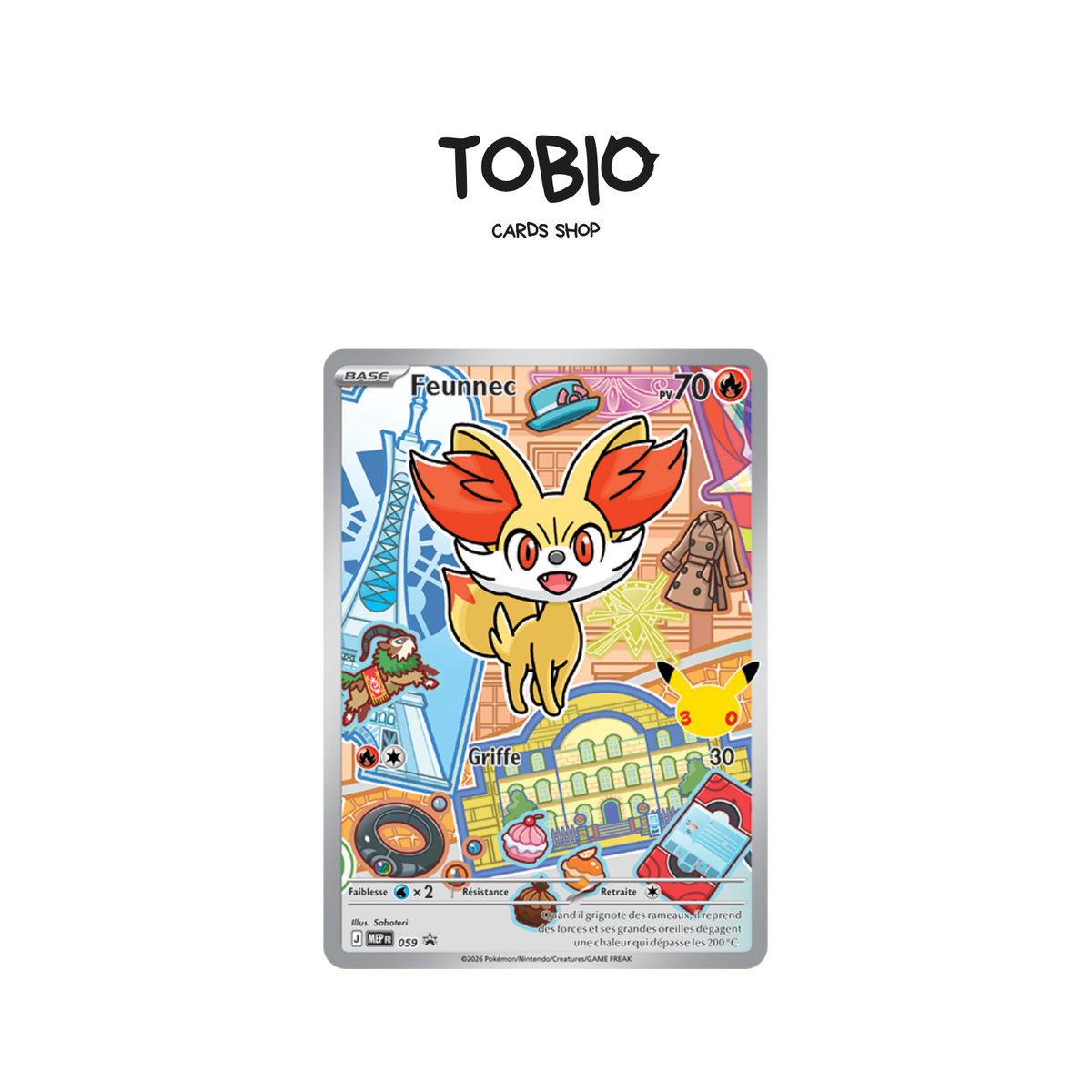 Carte Pokémon Feunnec AR 059 Promo 30 ans