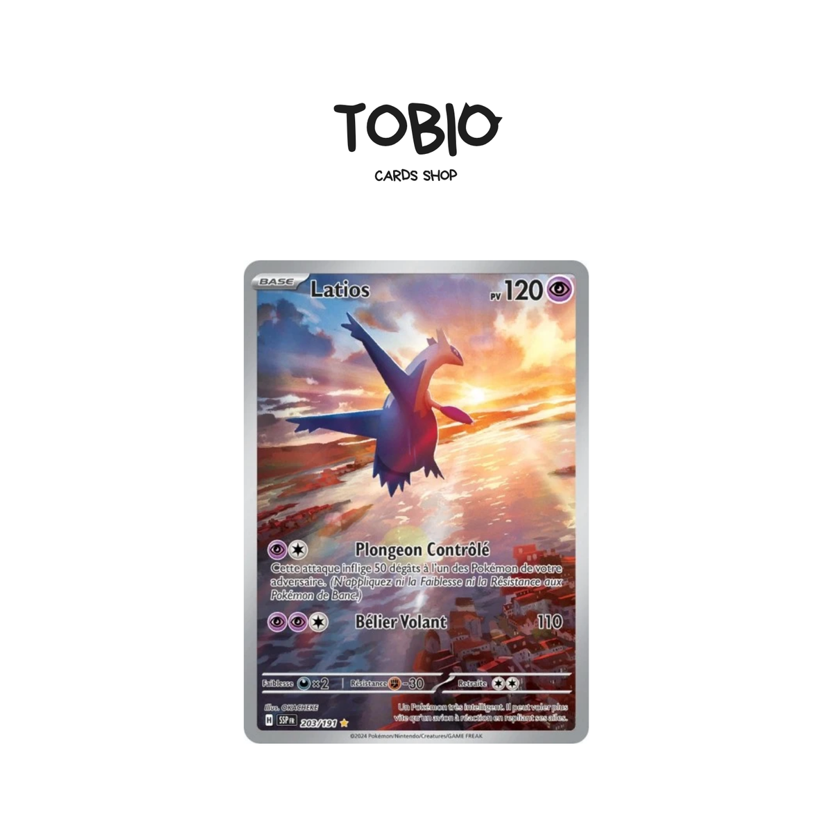 Carte Pokémon Latios AR 203/191 de l'extension Étincelles Déferlantes