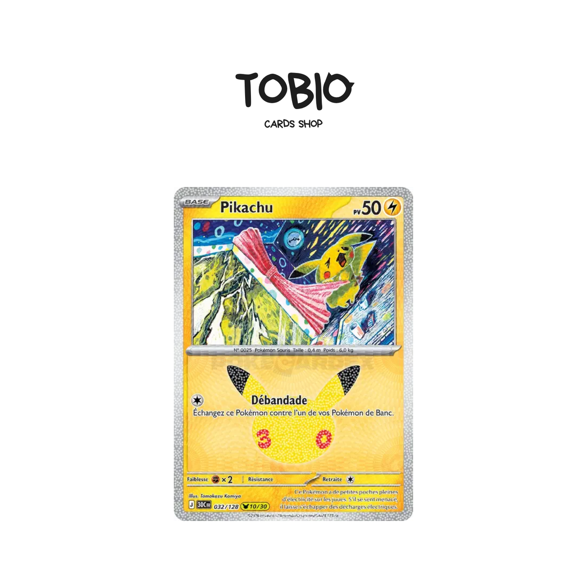 Carte Pokémon Pikachu Holo 10/30 30 ans