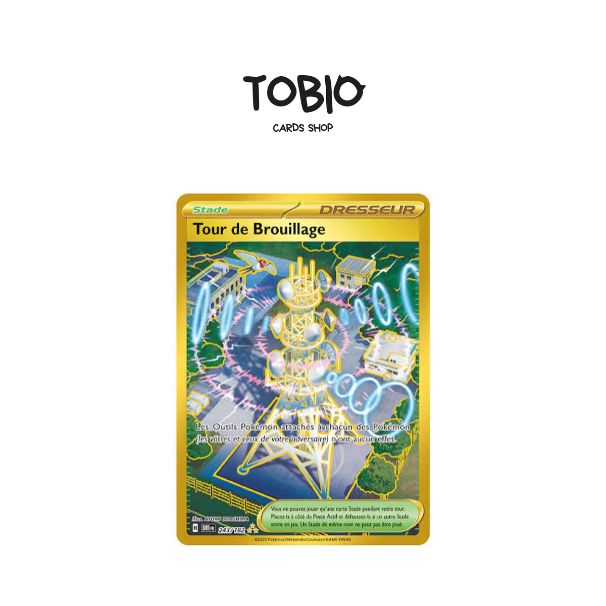 Carte Pokémon Tour de Brouillage Gold 243/182 EV10 Rivalités Destinées en français